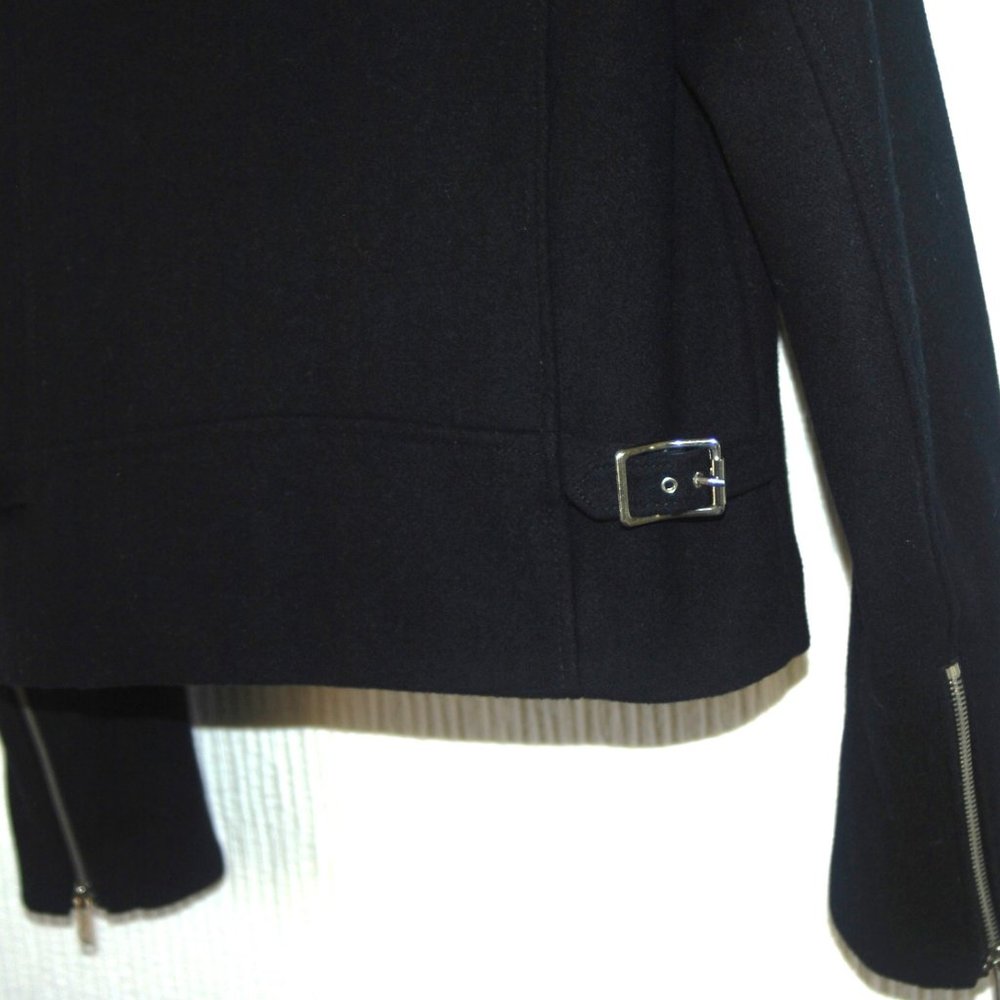 Gap Wool Blend Moto Sherpa jacket Size Small - Picture 4 of 7
